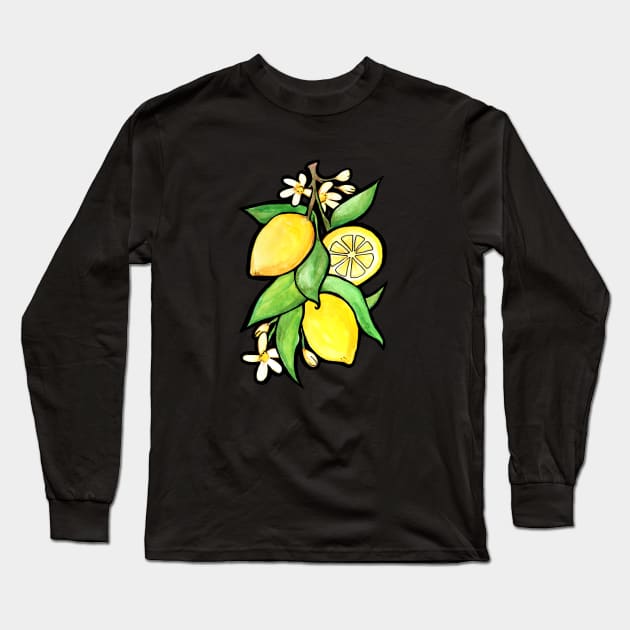 Lemons Long Sleeve T-Shirt by bubbsnugg